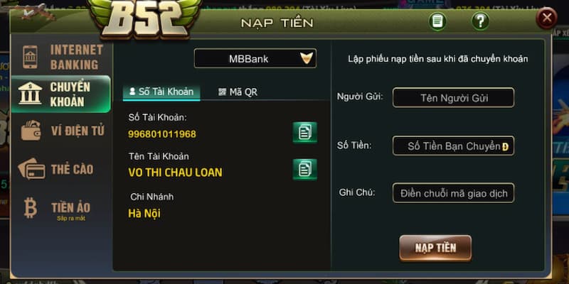 Nạp Tiền B52 Club
